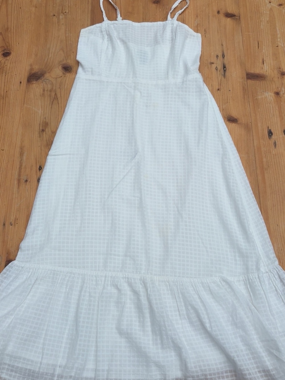 White Summer Maxi Dress with Spaghetti Straps